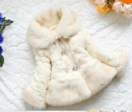 Hot sell girls winter coat kids fashion fur thick outwear children top clothes free shipping