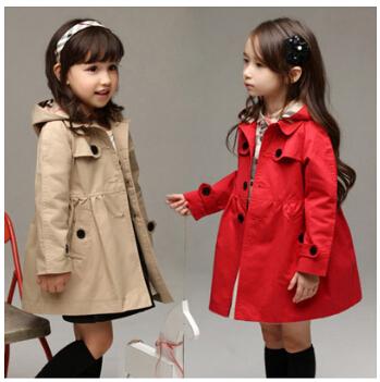 2017 han edition cardigan child trench coat girls spring new cuhk children's children's wear children's pure color coat