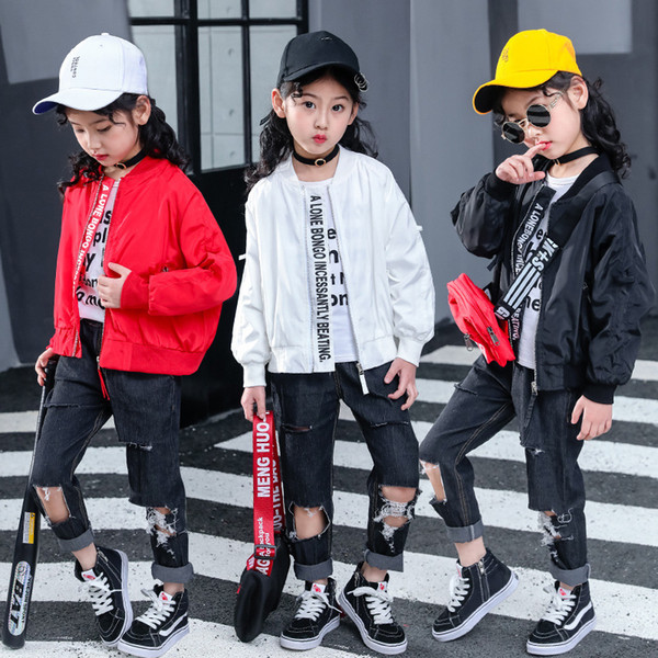 kids sport Girl Korean Fashion Jacket Unlined Upper Garment 2017 Children's Autumn Letter Children Leisure Time Printing Short Othe