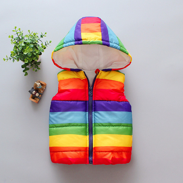 Cotton Warm Vest Floral Baby Girls Waistcoat Thick Toddler Kids Vest Girls Jackets Outerwear Winter Children Clothing HW1120 Y18102608