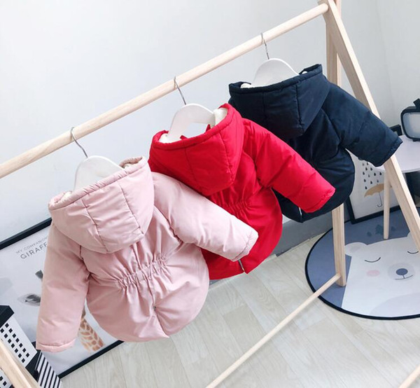 Factory direct 2018 new children's down cotton women's baby plus velvet padded cotton children's cotton jacket coat children's clothing whol