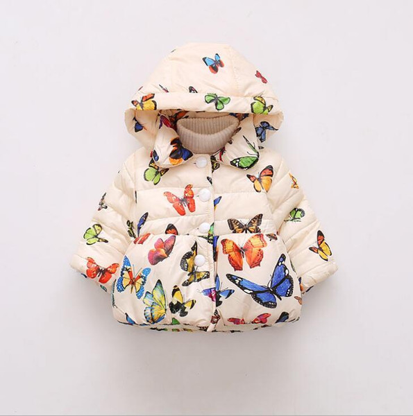 Autumn and Winter Foreign Trade Children's Cotton Clothes Butterfly Printed Children's Cotton Clothes in Europe and America