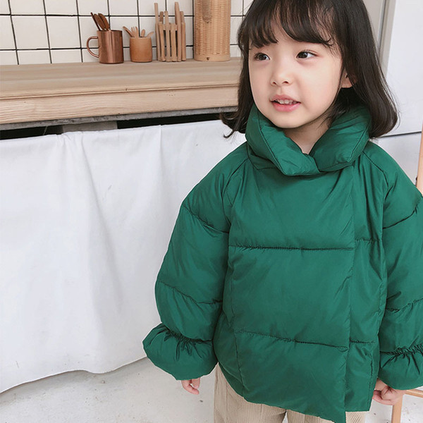 Baby Girls Winter Thick Bread Cotton Coat Kids Stand Collar Windproof Overcoat Children Warm Outdoor Jackets Snowsuit Outfits