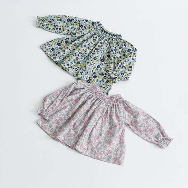 Baby floral tops cotton long sleeve smocking embroidered design sweet toddler baby girls tops girls blouse T200229