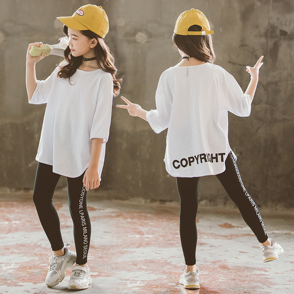 Girls T Shirt 2020 Spring Long Sleeve O-neck Undershirt Girl White T shirt for Girls Tops Tees Kids Clothes Children 10 12 Years T200228
