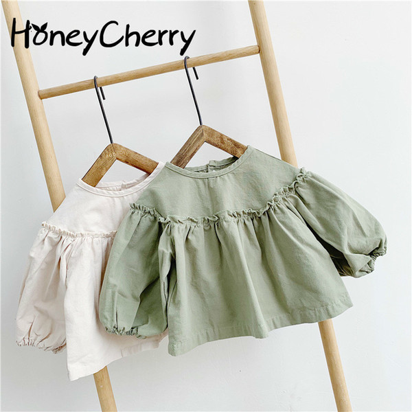 Baby Shirts Girls Children Spring And Autumn 2020 New 1-3 Year Old Children's Coat Long Sleeved Shirt T200229