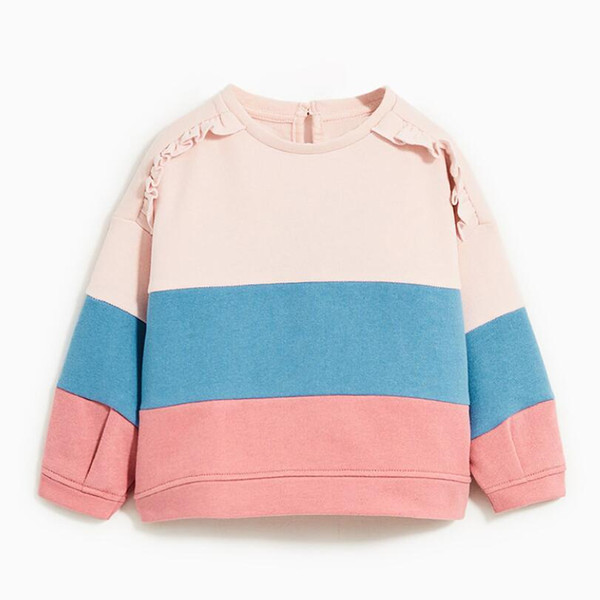 Little maven children brand baby girl clothes 2019 autumn girls cotton long sleeve tops contrast color letter print t shirt T200228