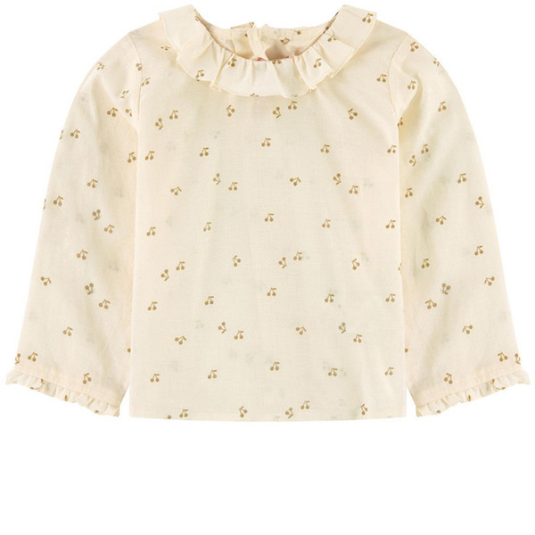 2019 Cherry Blouses For Girl Kids Cotton Girl Cute Shirts Full Sleeve Children School Uniforms Spring Formal Students Clothing T200229