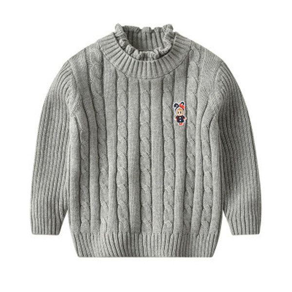 Girl's New Fashion Children Winter Knitwear Children's Lovely Pattern High Quality Sweater Warm Soft Solid Color Knitwear