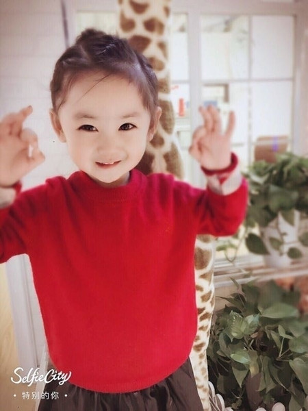 sweater parent-child Girl fashion kids costume cute solid color long-sleeved pullover