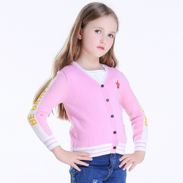 New Arrival Autumn And winter Sweater Girl Long Sleeve Jacket Cute Girls Cardigan Fashion Style Manufacturers Direct Sales Cross Border