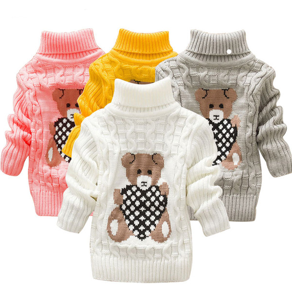 Children Clothes High Quality Baby Girls Boys Pullovers Turtleneck Sweaters Autumn Winter Warm Cartoon clothes wear Kids Sweater