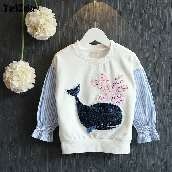 Yorkzaler Kids Sweater For Girl Long Sleeve Stitch Cartoon Dolphin Children's Tops Tees Fashion Cotton Toddler Baby Clothes SH190912