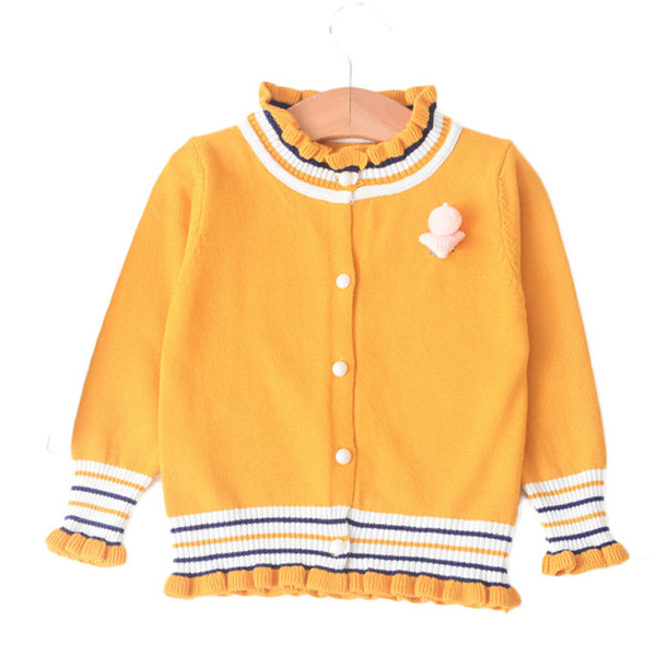HOT NEW DHL Baby girl designe clothes sweaters cardigan cute princess Sweater lace stripe single-breasted brand free shiping X9233020
