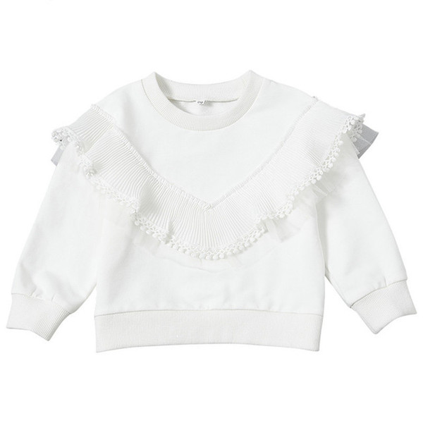 Kids Girl Sweater And Pullovers Winter White Tassel Toddler Baby Girl Tops Camicette Tulle Casual Solid Children Sweater