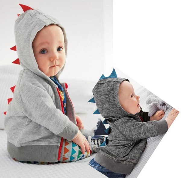 Dinosaur Hat Kid's Coat Baby Boys Long Sleeve Dinosaur Hoodies Zip up Sweatshirt Coat free shipping