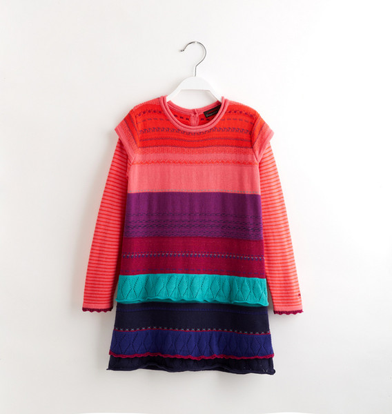 2 -12 year Brand Baby Girls Long knit pullovers sweaters kids spring autumn Sweater dress Children's clothes