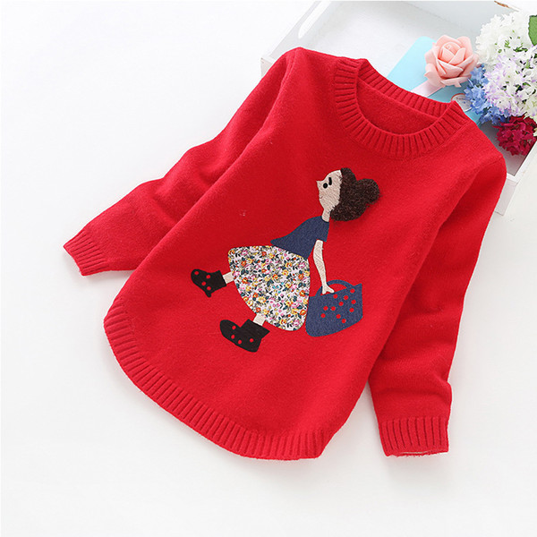 2017 new girls' sweaters winter children clothes 4-14 years girls sweater