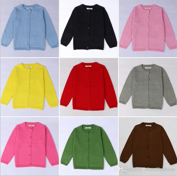 CAMPURE Childrens Solid Cotton Sweater 21 Colors Baby Girls 2019 Fall Pretty Candy Color Soft Cardigans Kids Outwears
