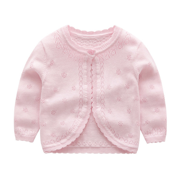 2020 Spring summer European American style Girls princess Sweater Kids shawl A buckle Hollow Children Coat Baby Knitted cardigan