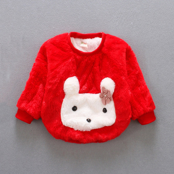 Baby Girls Tops Coat Winter Christmas Children Outerwear Infant Plus velvet Thickening Warm Clothes Kids Sweater clothes