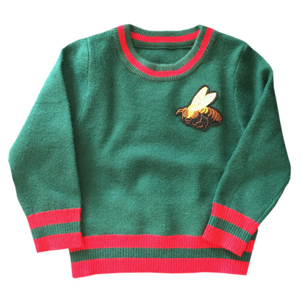 Male Girl Pullover Autumn Children's Clothes Honeybee New Pattern In Children Thin Money Easy Stripe Pure Cotton Knitting Sweater Tide