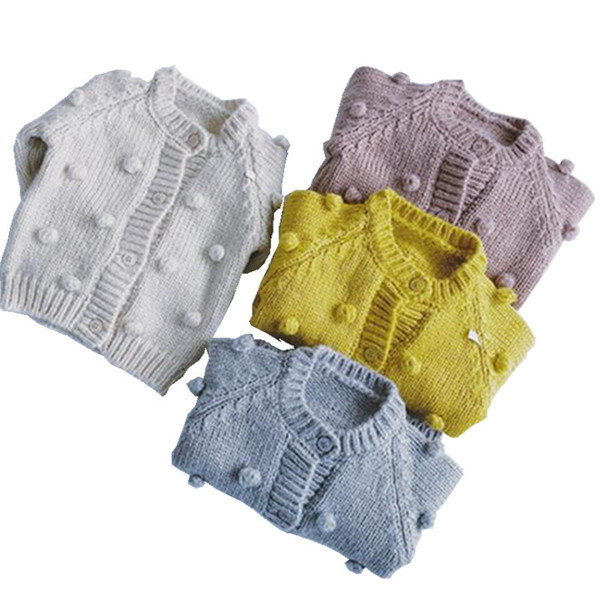 2018 Girls Spring New Kids Baby Sweater Cardigan Sweater Coat Top Jacket Girls Outerware 1-7Y