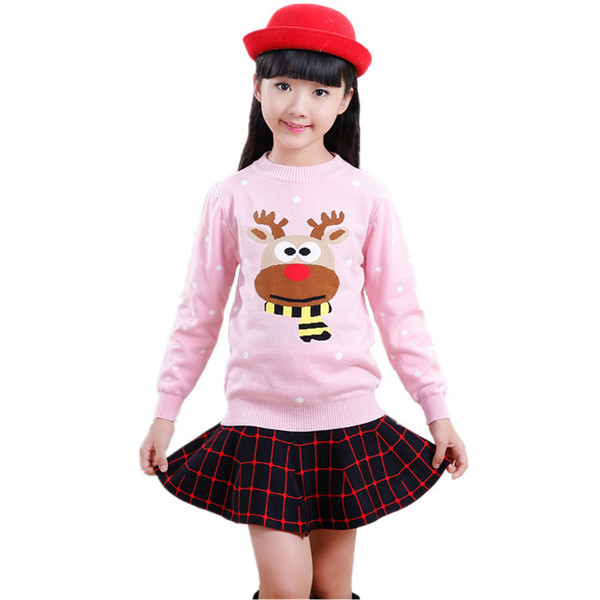 Winter Baby Girls Sweater Casual Christmas Children Clothing Knitting Toddler Pullover Girl Sweaters Pull Fille Kids Clothes