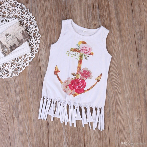 2017 Summer Girl T shirt Baby Girl Clothes Children Clothing Fashion Chiffon Vest Kids Sleeveless T-shirt Age 1-6Y