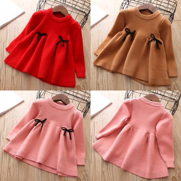 Baby Girls Pullover Skirt Girls Autumn Winter Clothes Children Toddler Tops Shirts Kids Princess Cotton Christmas Dresses