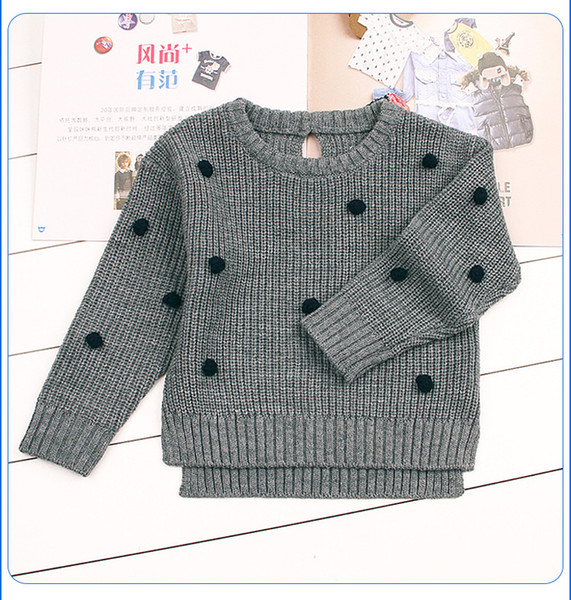Newborn Baby Boys Knit Pullovers Spring Outerwear Children Kids Knitwear Long Sleeve Jumper Dots Crochet Sweater For Girls