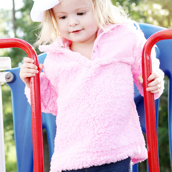KIDS winter Coats Hooded manderin collar Wear Casual Sherpa Jacket for kids Winter Jacket Coat Sherpa Sweatshirt Baby jumper sweater