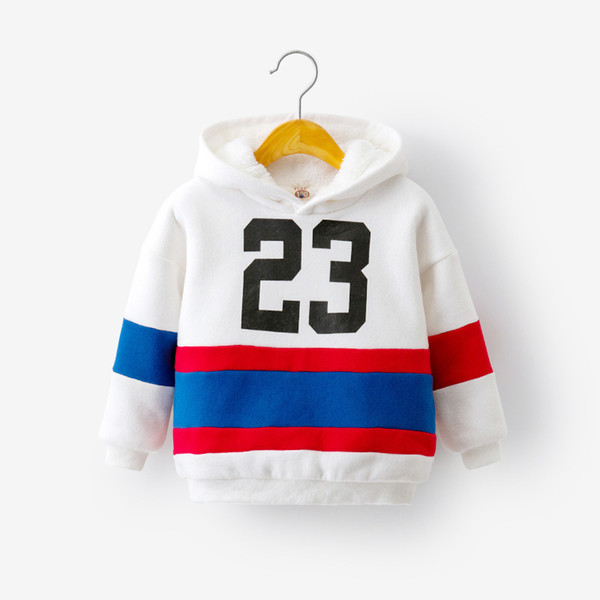 good quality Girls Sweaters Winter 2019 Hooded Long Sleeve Clothes Kids Cartoon Thick Letter Pollover Warm Velvet Shirts For Bebe