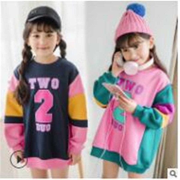Girls Spring Pullovers New Kind of Children's Printed Sportswear in Korean Version of Velvet Sanitary Wear of 2019