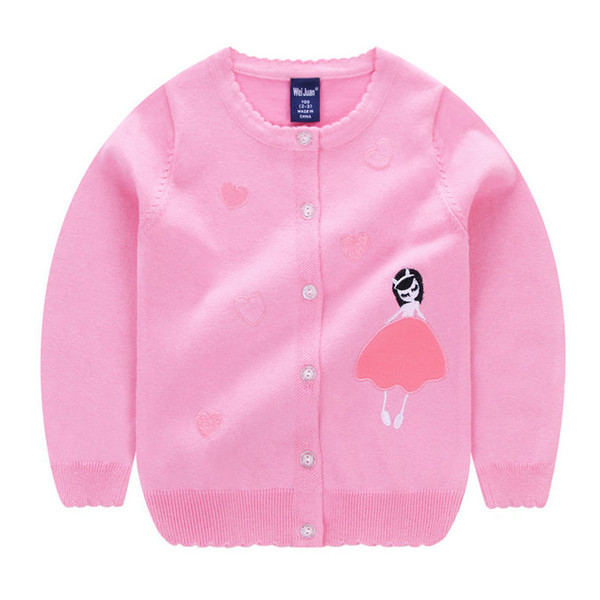 Baby Children Clothing Girls Loving Heart Princess Knitted Cardigan Sweater Wear Kids Infant Newborn Clothes Outerwear Sweaters