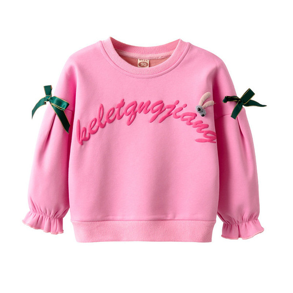 quality girls fashion sweater spring autumn cotton casual pullover tops for children girls velvet warm sweater sport clothing
