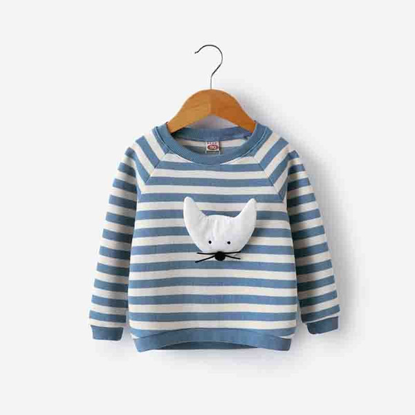 good quality Children Sweaters Girls Pullover Knitted Coat Autumn Child Sweaters Clothing Cartoon Pattern Stripe Long Sleeve Tops