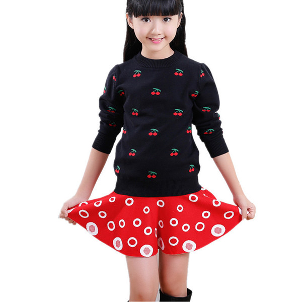 Pullover O-Neck Girl Sweater Knitting Long Sleeve Infantil Autumn Winter Kids Clothes Cute Enfant Sudaderas Baby Sweaters Girls