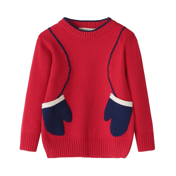 Autumn new casual children's sweater boys and girls long-sleeved cloth gloves sweater kids cotTon warm top clothes