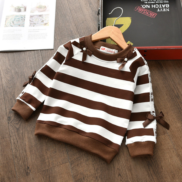 2019 new children girls spring autumn sweater children girl casual striped pullover clothing girl clothes cotton sports sweater