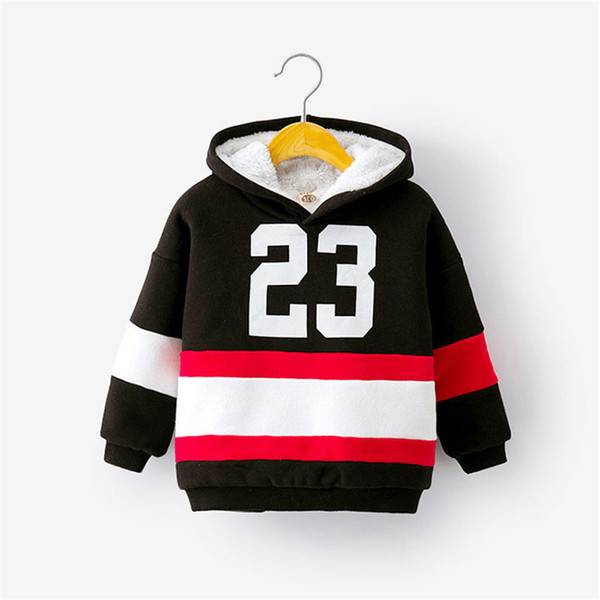 quality children winter hooded sweaters cotton sport tops for girls thick warm clothing children kids casual velvet sweaters
