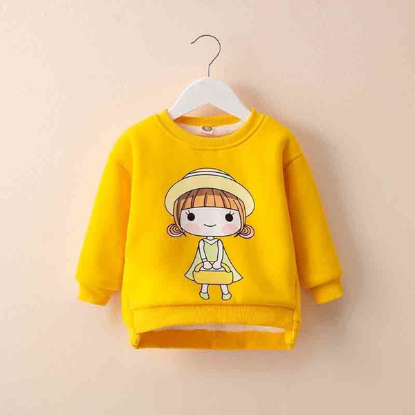 good quality baby girl winter sweaters 2019 new girl cute cartoon long sleeve outerwear child thick warm velvet pullovers clothing