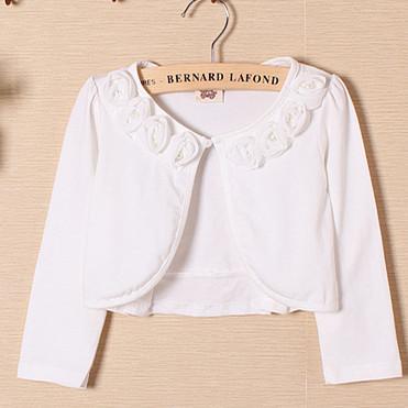 Kids Christmas Sweaters Girls White Flowers Cute Girls Shrug Sweater 2 3 4 6 Years Children's Cardigan For Girls Z1225