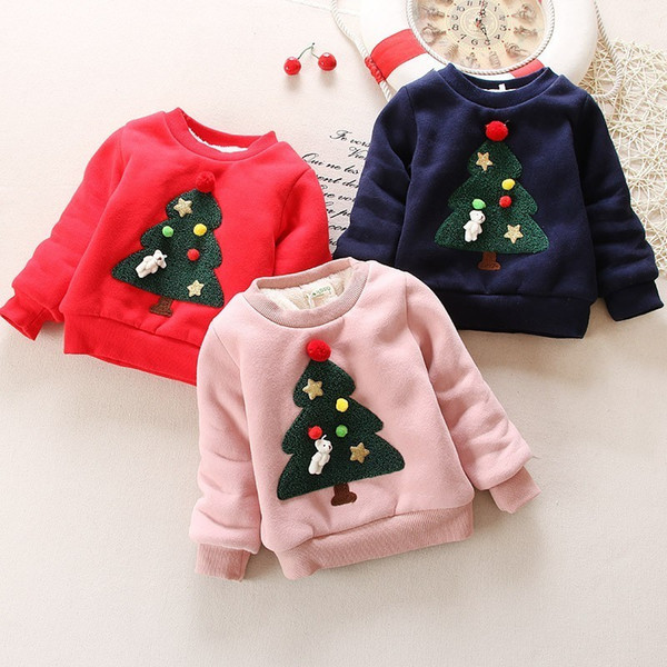 quality baby Girls Clothing 2019 Winter Pullover Children Sweaters Cartoon Christmas Long Sleeve Outerwear O-neck Kids Knitwear