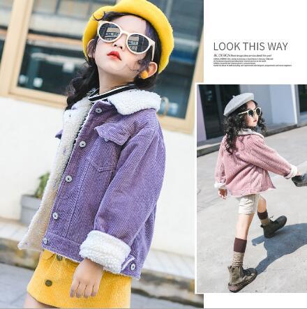 Girls, lamb, coat, autumn coat, new winter style, children's Korean fashion, western style, thick and warm winter coat.