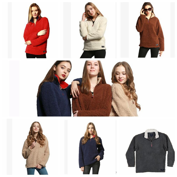 Women Sherpa Pullover Fleece Hooded Casual Sherpa Fleece Sweater Tops Outwear winter Jumper 8 color LJJK829