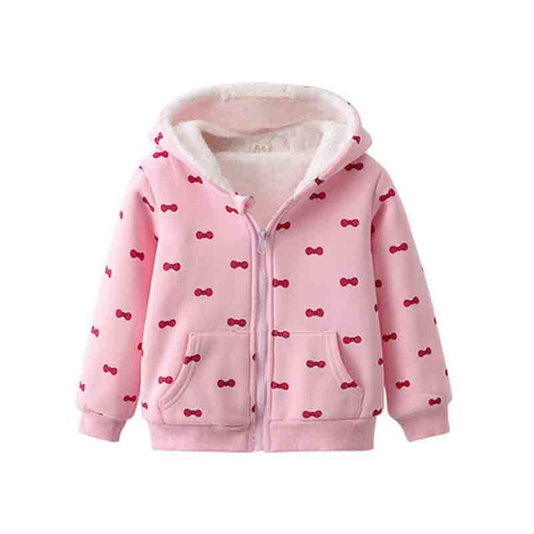 good quality girl warm jacket children fashion printing plus velvet long sleeve outerwear 2019 autumn winter new girl hooded coats