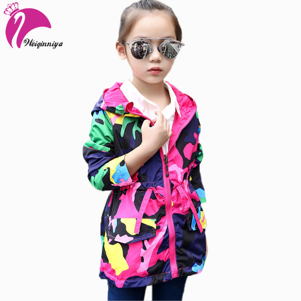 Girls Windbreaker Jackets For Girls Spring Outerwear Hooded Trench Coat For Girls Fashion Children Coat Kids Jacket For Girl Hot Y1891203