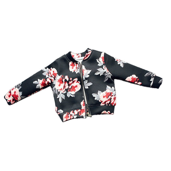 Girls Coat Baby Autumn Winter Long Sleeve Flower Jacket Children Clothes Kids Christmas Outwear