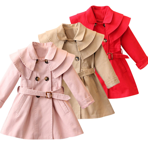 New fashion Children's winter coat red grey Autumn kids jacket sleeve fashion baby coat girl's baby jacket 3-12Y Y1892112